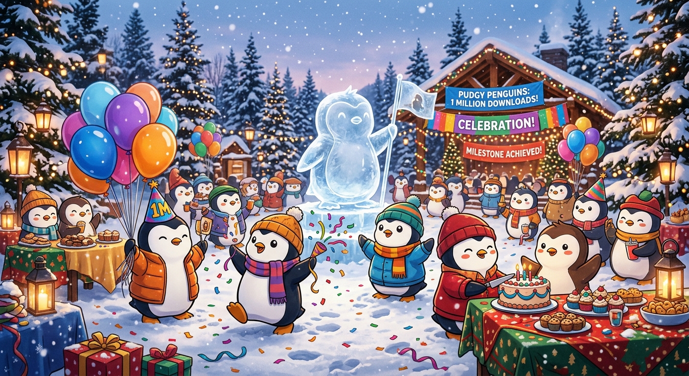 Pudgy Penguins Celebrates a Milestone: 1 Million Downloads and a Grand Finale Party!